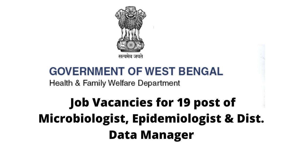 West Bengal Health Dept Job Vacancies