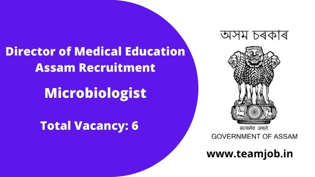 Director of Medical Education Assam Recruitment