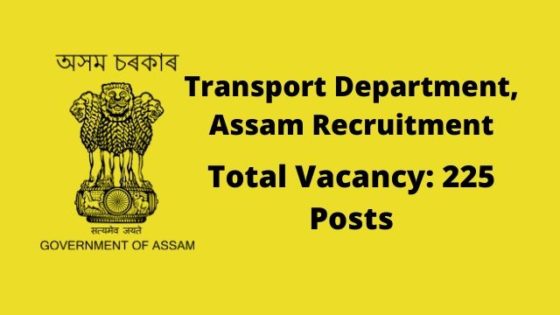 Transport Department Assam Recruitment 2020: