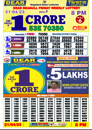 Dear Lottery Result Today 8 PM